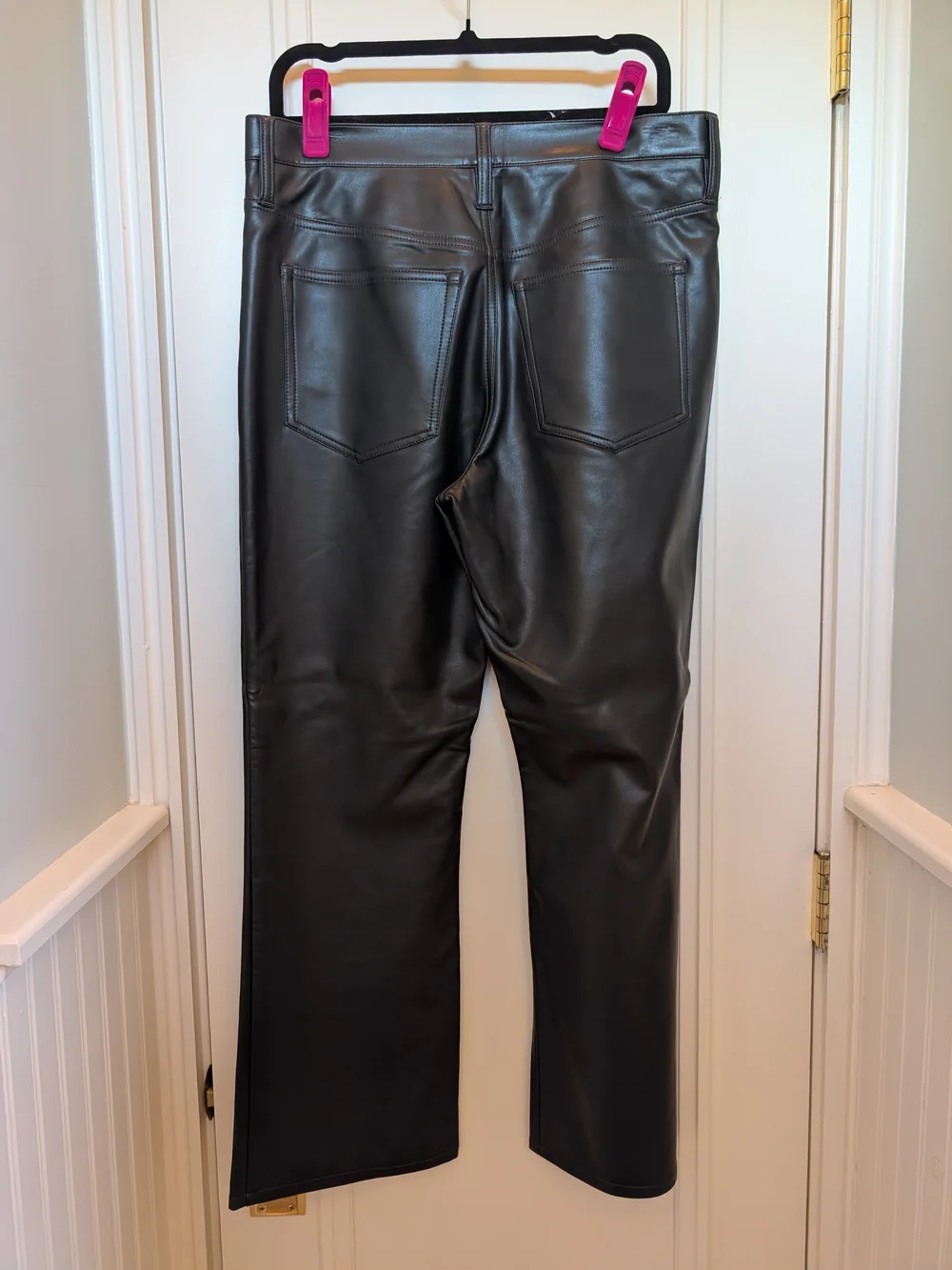 J. Crew Black Faux Leather Cropped Straight-Leg Pants